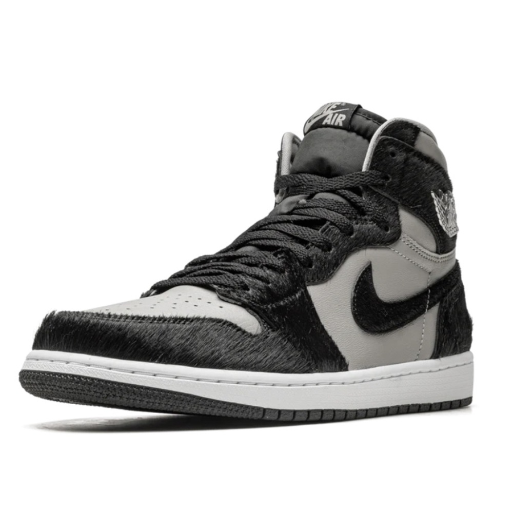 Retro OG high top Black  and Gray faux pony hair Jordan’s. Size 7.5W. Worn once.